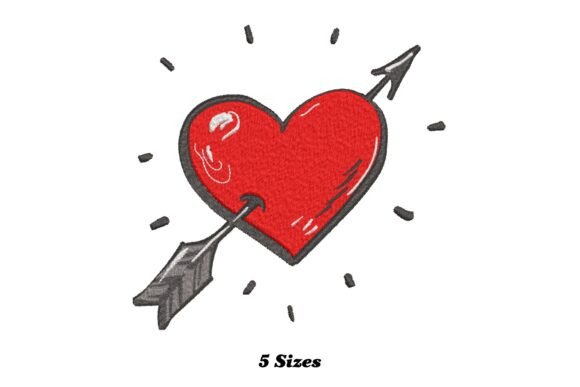 Amour Symbol with Heart and Arrow: A Versatile Embroidery Design for Personalized Gifts