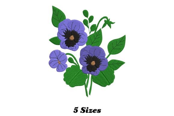 Charming Pansy Blossom: A Delightful Embroidery Design for Personalized Gifts