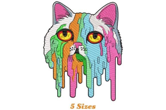 Colorful Melting Cat Embroidery Design Review