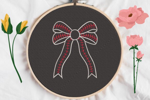 Cute Baseball Bow Embroidery Design Review