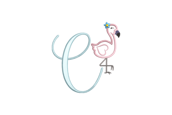 Flamingo Alphabet C Embroidery Design Review