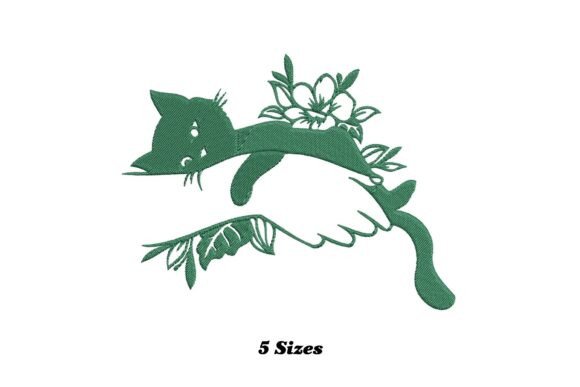 Floral Hand Holding Cat: A Playful Embroidery Design for Small Business Merch