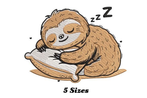 Funny Sleeping Sloth Review: A Playful Embroidery Design for Small Business Merch