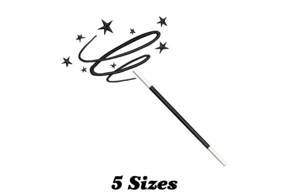 Glittering Magic Wand: A Charming Embroidery Design for Personalized Gifts