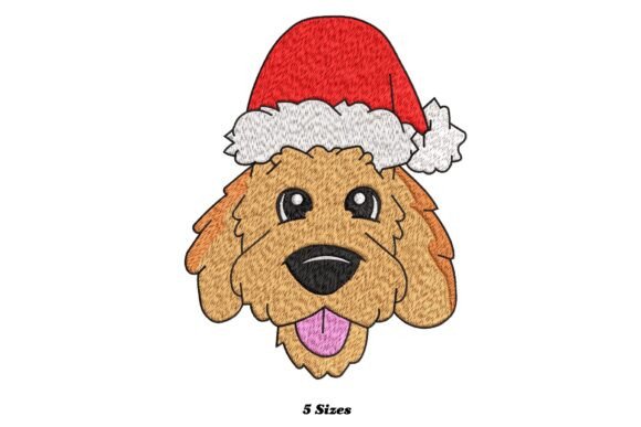 Goldendoodle Dog Christmas: A Stylish Embroidery Design for Business Use