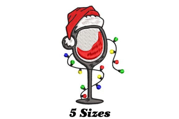 Lighting Wine Glass Christmas Embroidery Design Review
