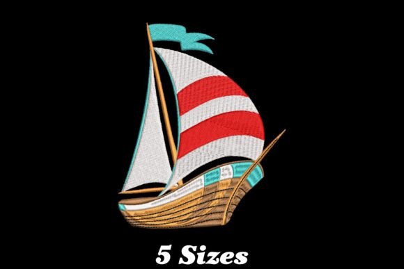 Sailing Dreams: A Playful Embroidery Design for Boutique Sweatshirts