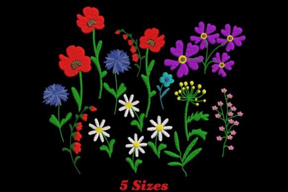 Whimsical Wildflowers: A Playful Embroidery Design for Boutique Apparel